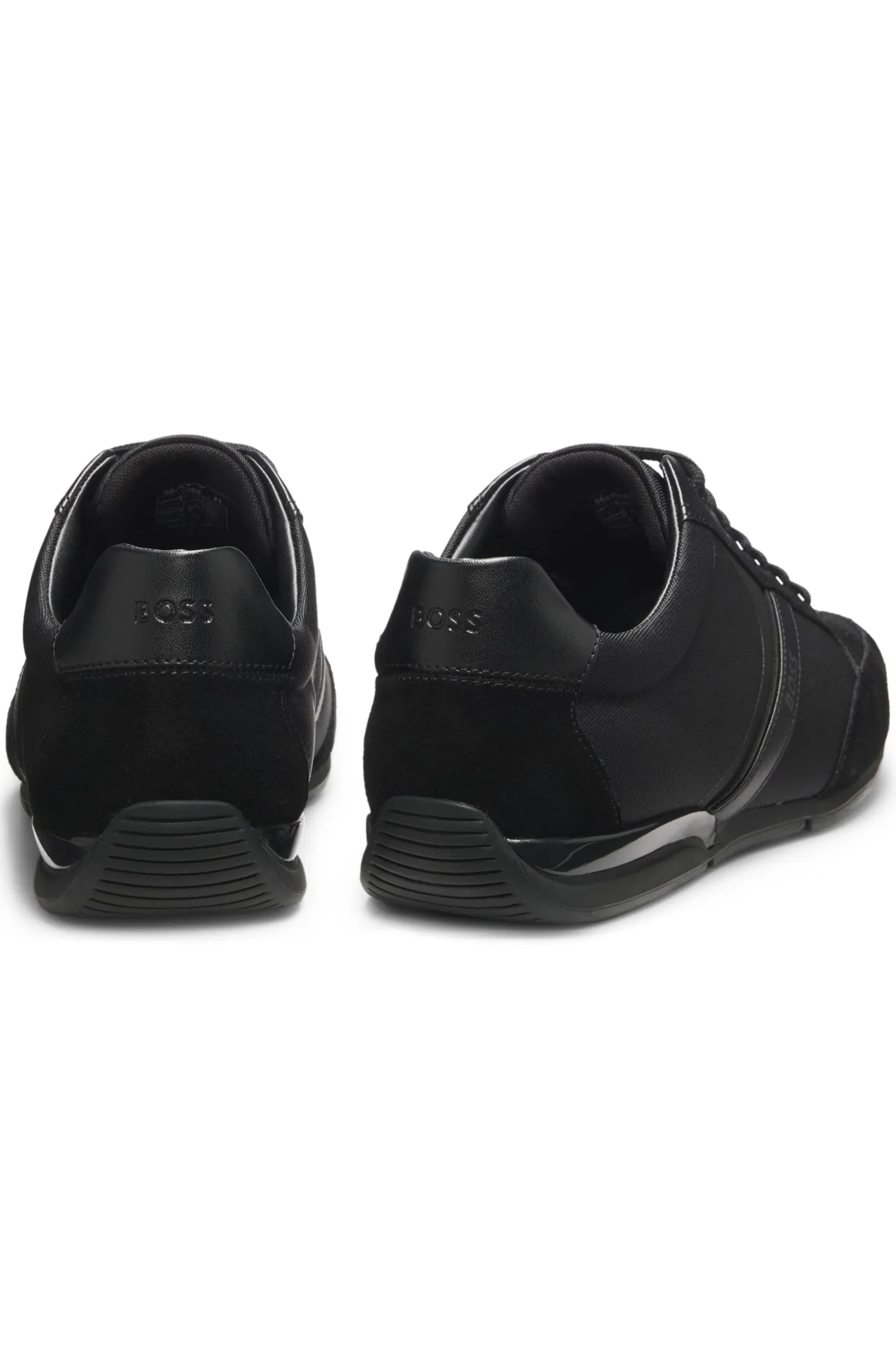 Mixed-material trainers with suede and faux leather