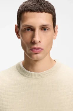 Mixed-structure sweater in a virgin-wool blend