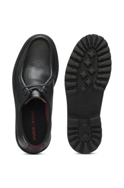 Moccasin-inspired Derby shoes in tumbled leather