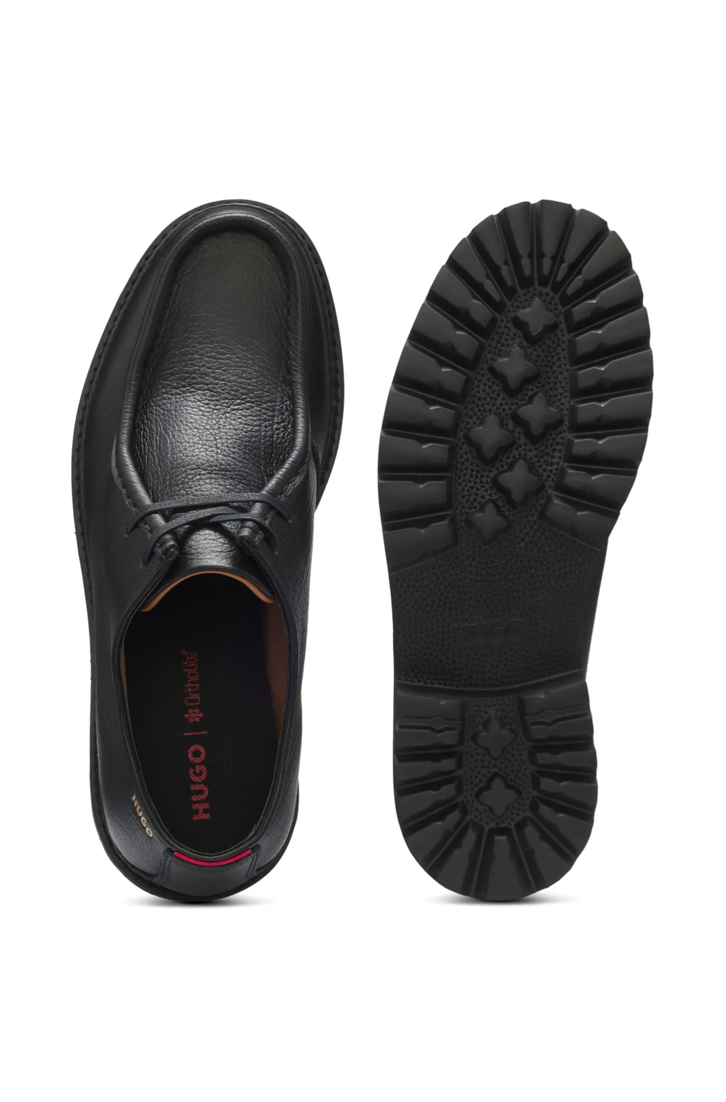 Moccasin-inspired Derby shoes in tumbled leather
