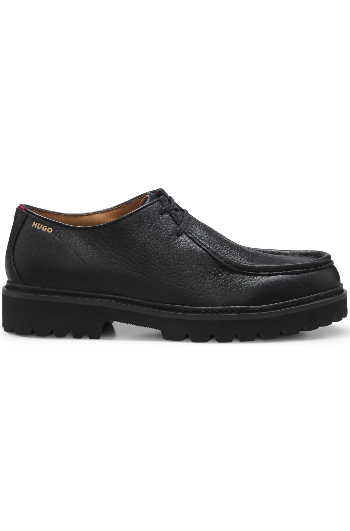 Moccasin-inspired Derby shoes in tumbled leather