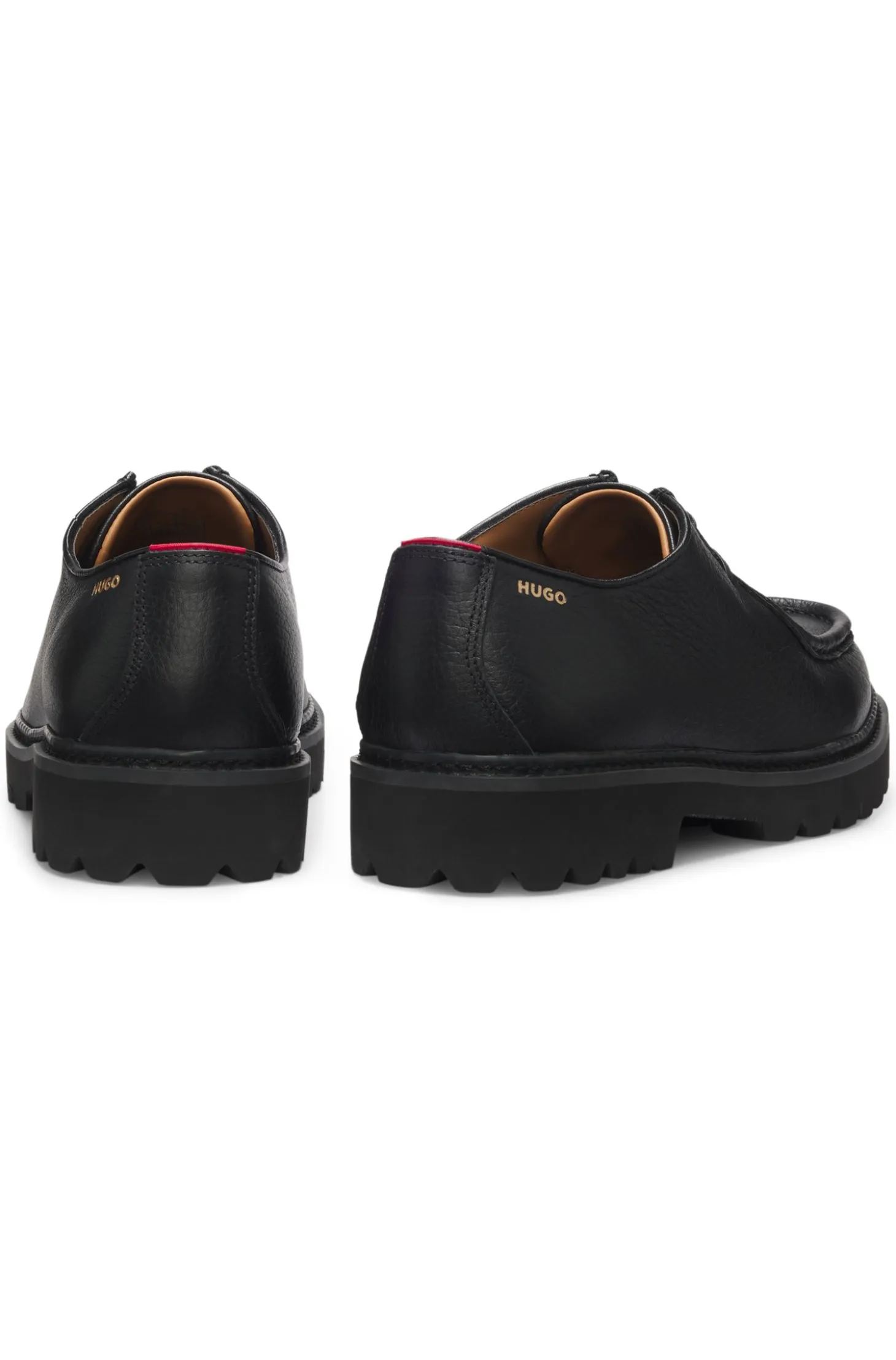 Moccasin-inspired Derby shoes in tumbled leather
