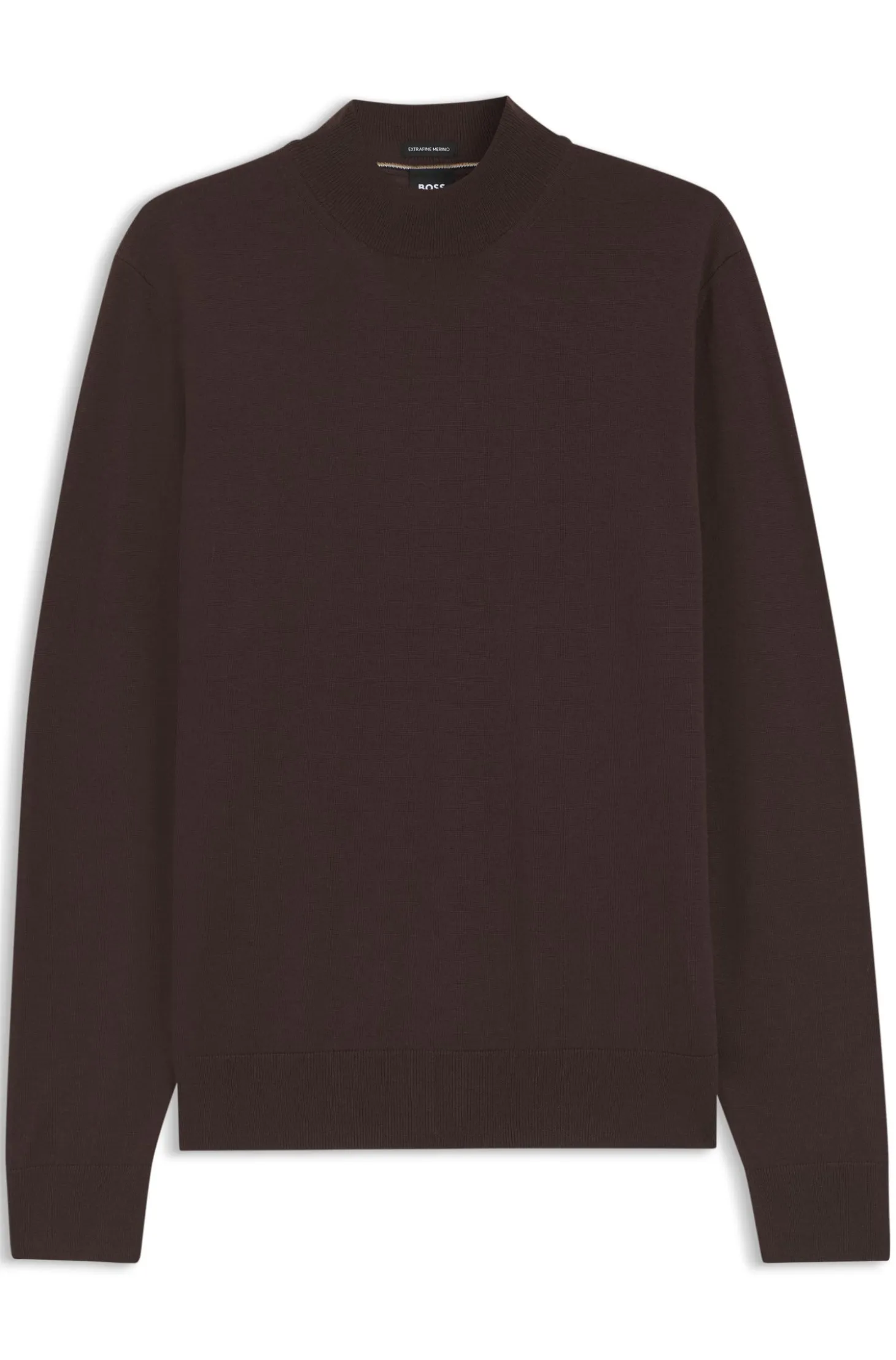 Mock-neck sweater in extra-fine merino wool