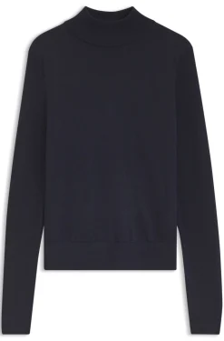 Mock-neck sweater in extra-fine virgin wool