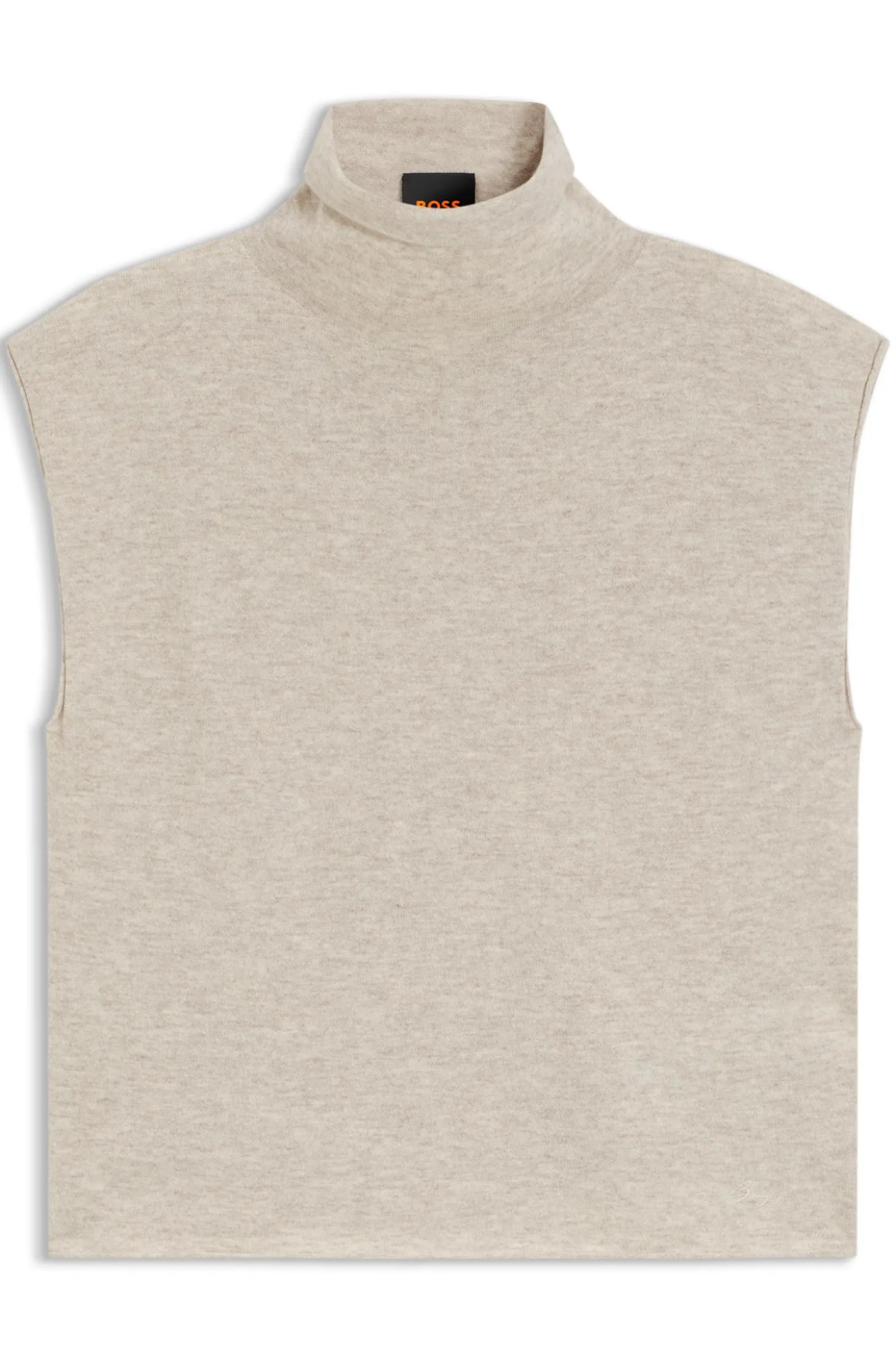Mock-neck top in cashmere and virgin wool