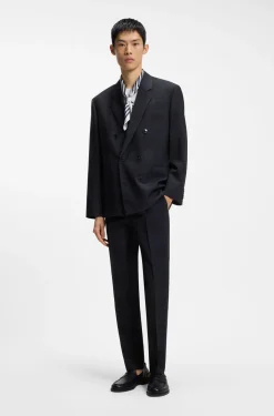 Modern-fit blazer in checked virgin wool