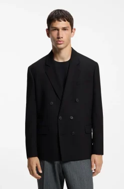 Modern-fit blazer in performance-stretch twill