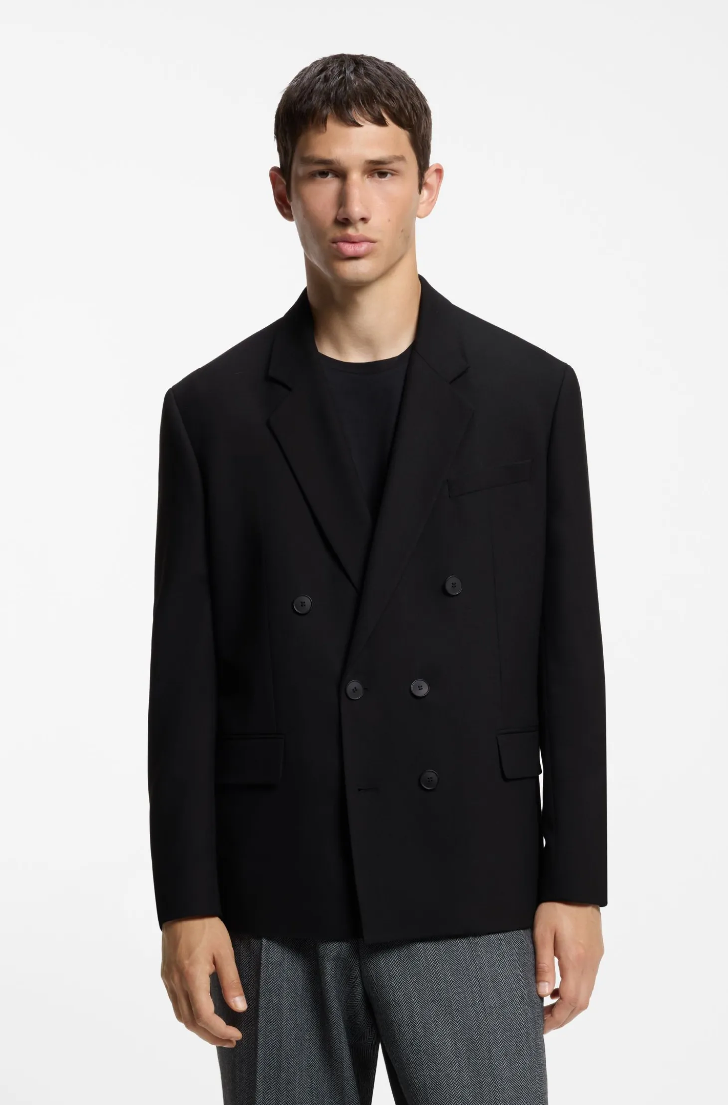 Modern-fit blazer in performance-stretch twill