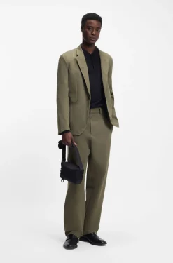 Modern-fit jacket in cotton-blend twill