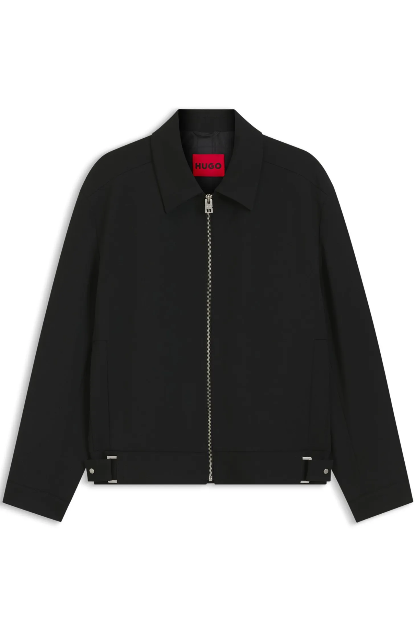 Modern-fit jacket in performance-stretch canvas