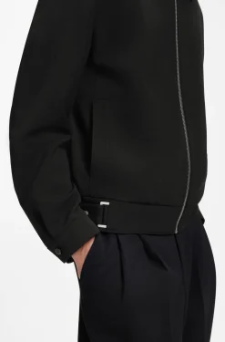 Modern-fit jacket in performance-stretch canvas