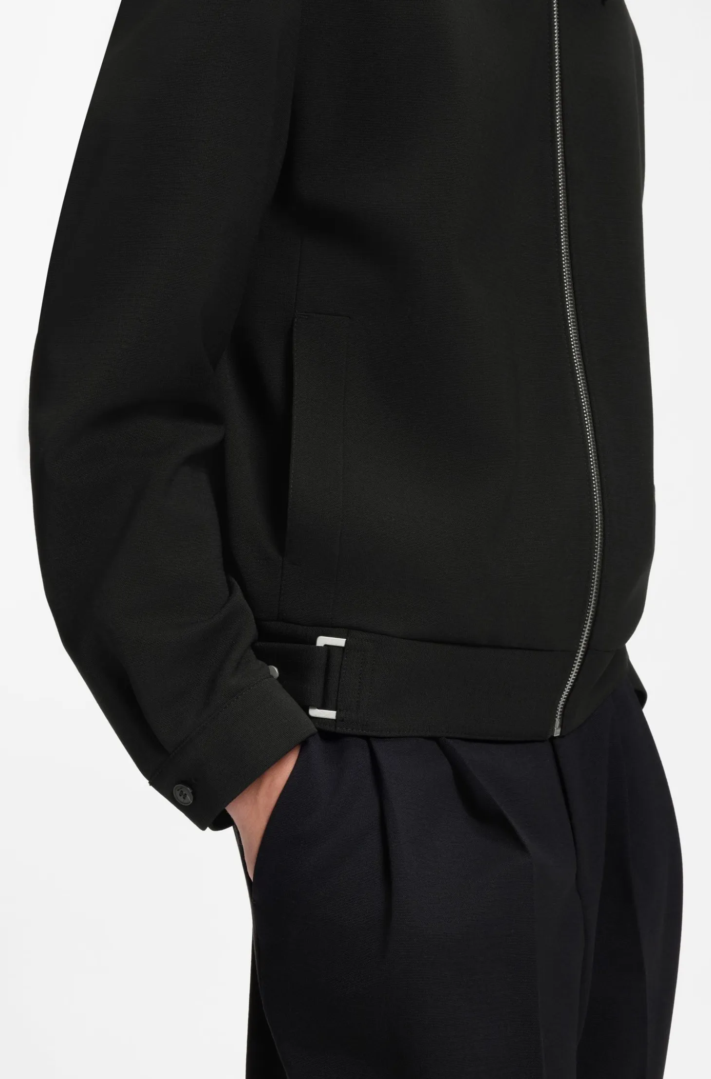 Modern-fit jacket in performance-stretch canvas