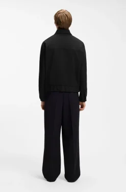 Modern-fit jacket in performance-stretch canvas