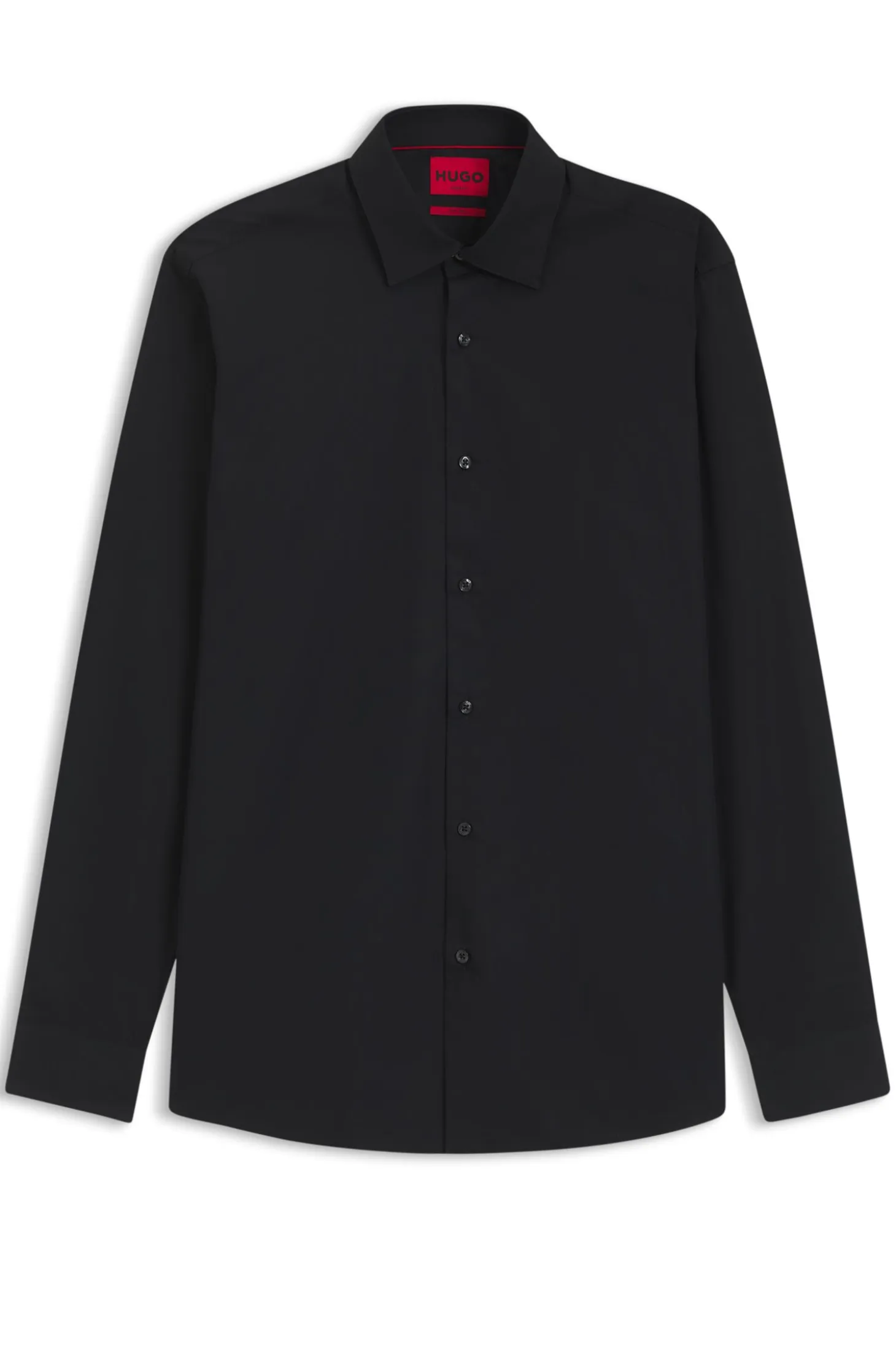 Modern-fit shirt in easy-iron cotton poplin