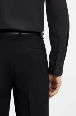Modern-fit shirt in easy-iron cotton poplin