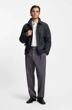 Modern-fit shirt in stretch cotton with concealed placket