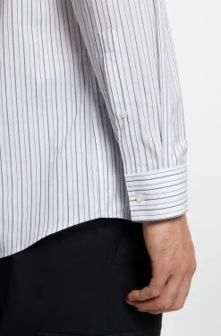 Modern-fit shirt in striped cotton