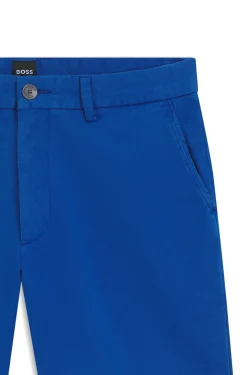 Modern-fit shorts in overdyed stretch-cotton twill