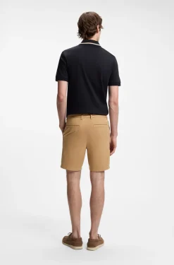 Modern-fit shorts in overdyed stretch-cotton twill