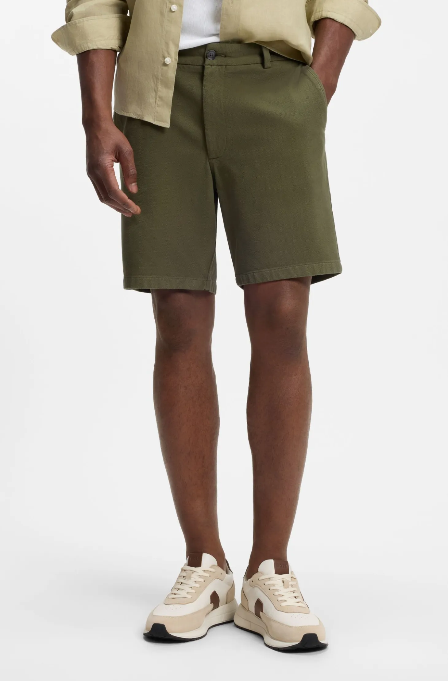 Modern-fit shorts in stretch cotton