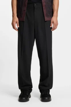 Modern-fit stretch-twill formal trousers