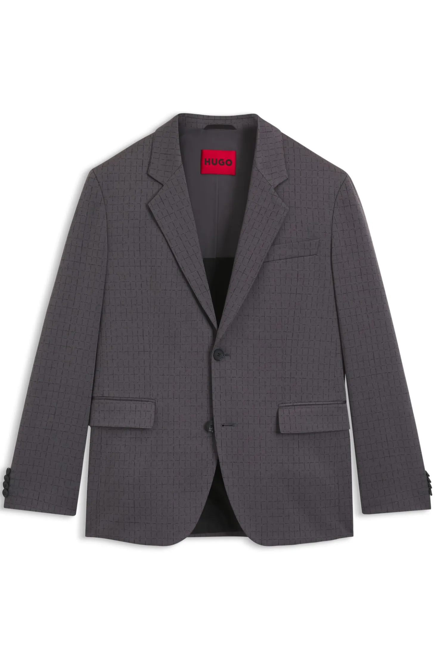 Modern-fit suit jacket in checked stretch fabric