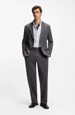 Modern-fit suit jacket in checked stretch fabric