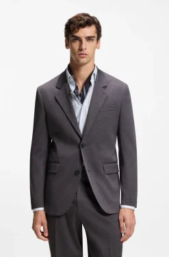 Modern-fit suit jacket in checked stretch fabric