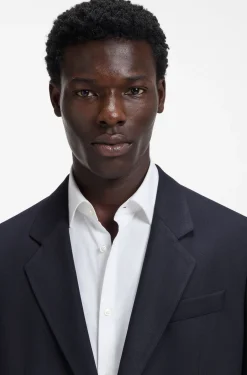 Modern-fit suit jacket in performance-stretch twill