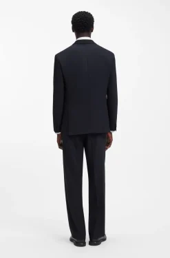 Modern-fit suit jacket in performance-stretch twill
