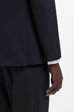 Modern-fit suit jacket in performance-stretch twill