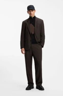 Modern-fit suit jacket in performance-stretch twill