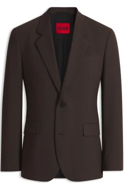 Modern-fit suit jacket in performance-stretch twill