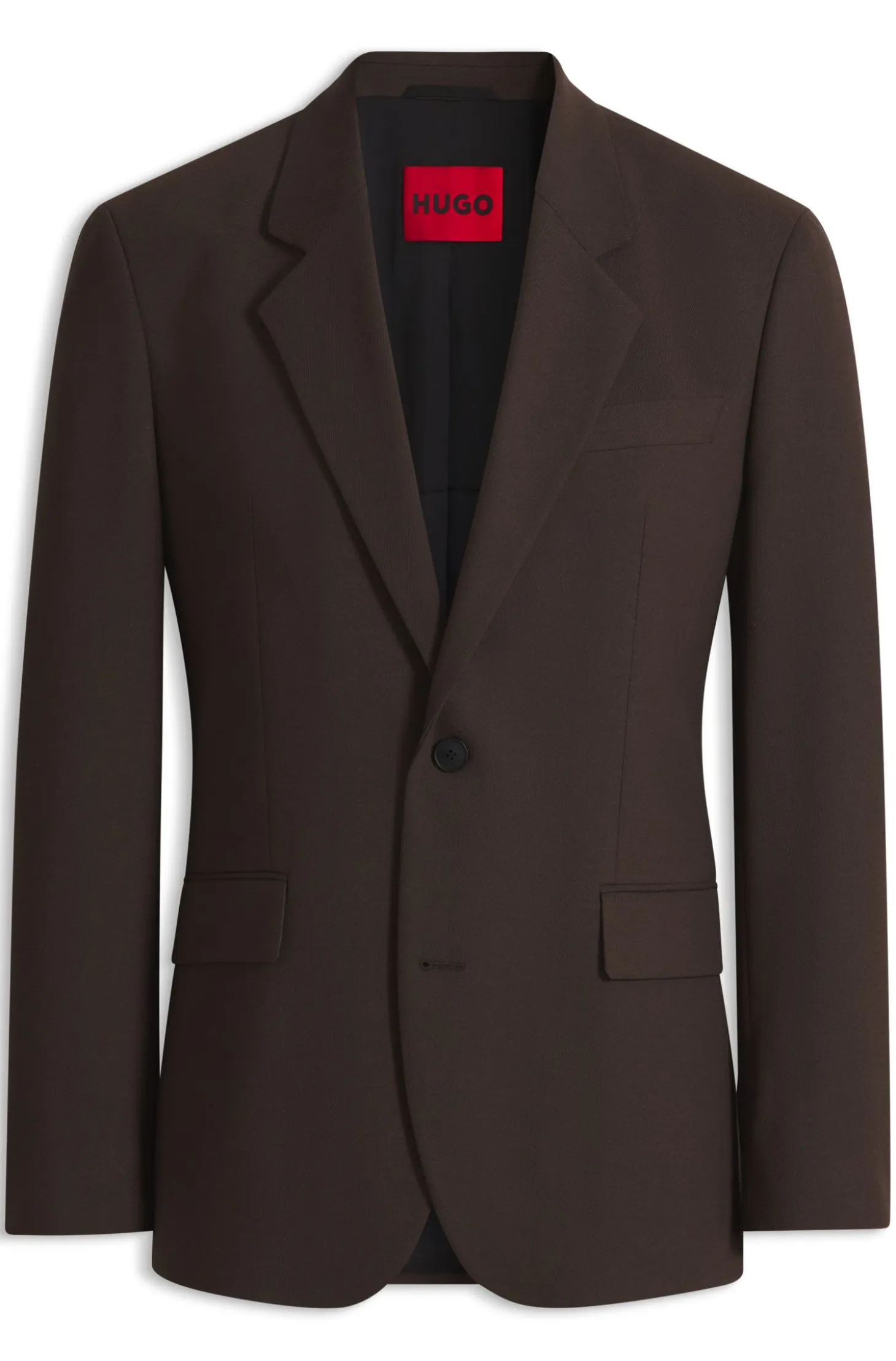 Modern-fit suit jacket in performance-stretch twill