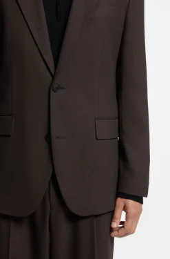 Modern-fit suit jacket in performance-stretch twill