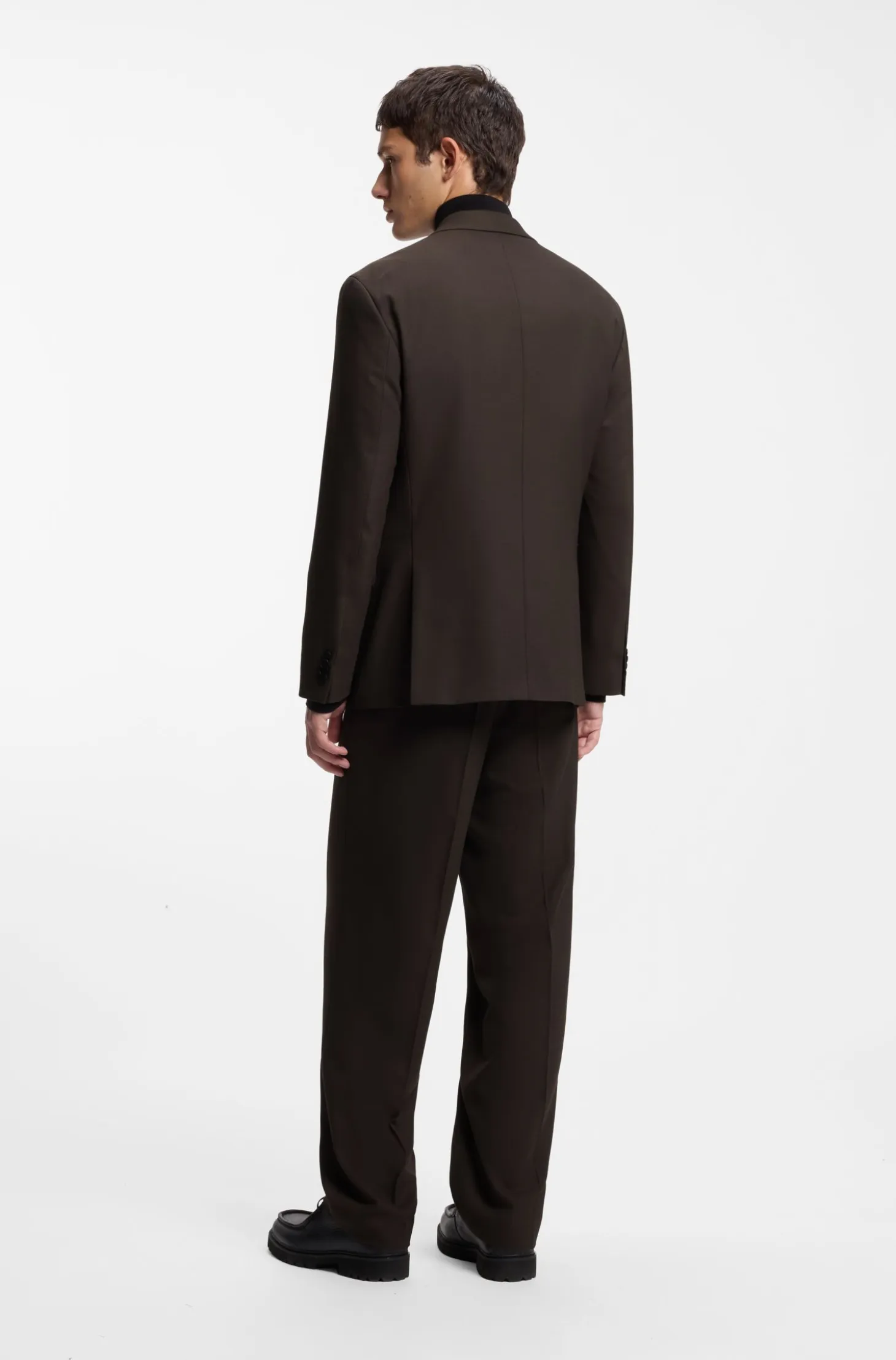 Modern-fit suit jacket in performance-stretch twill