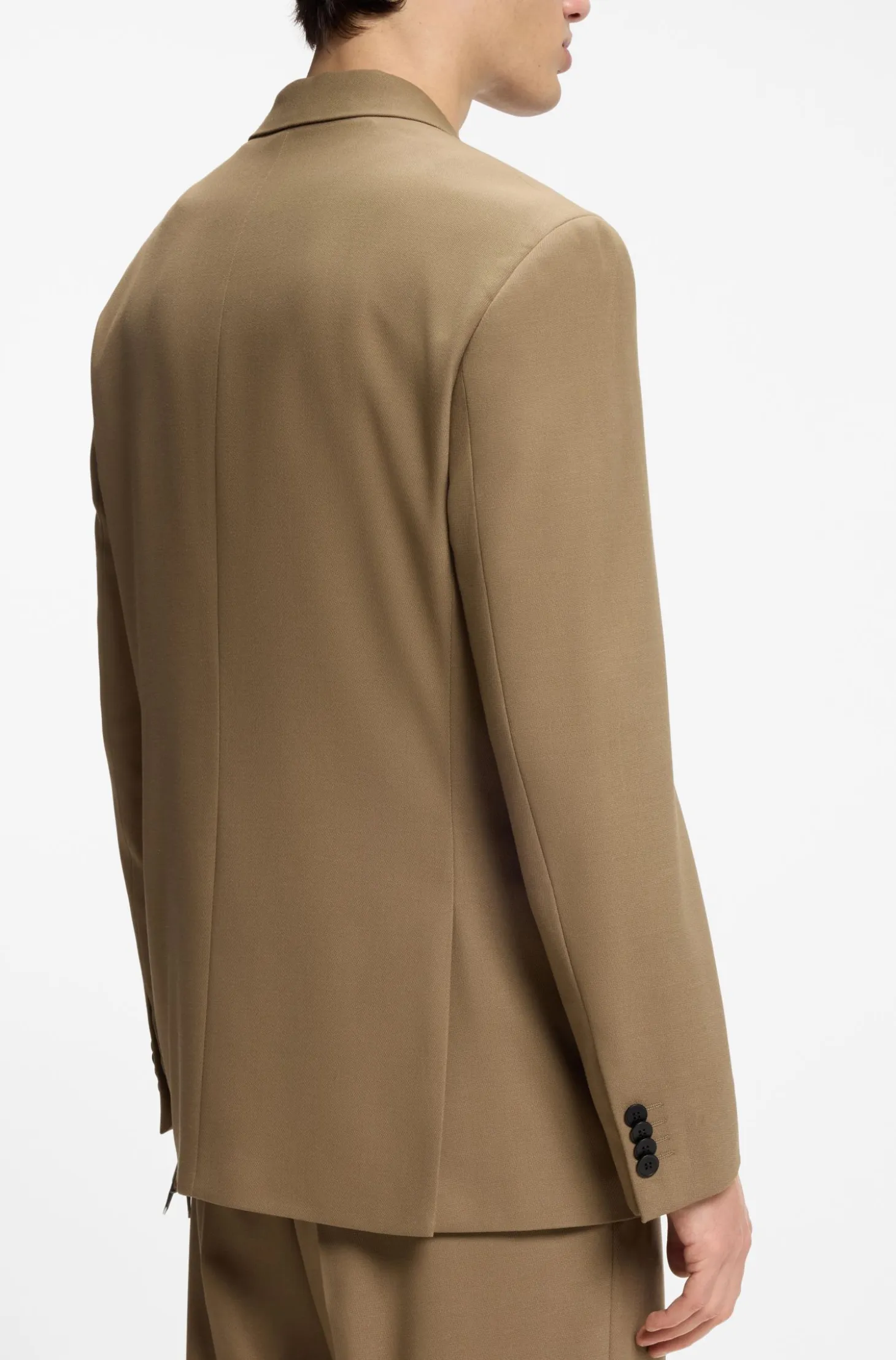 Modern-fit suit jacket in performance-stretch twill