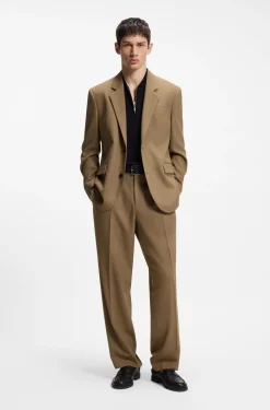 Modern-fit suit jacket in performance-stretch twill