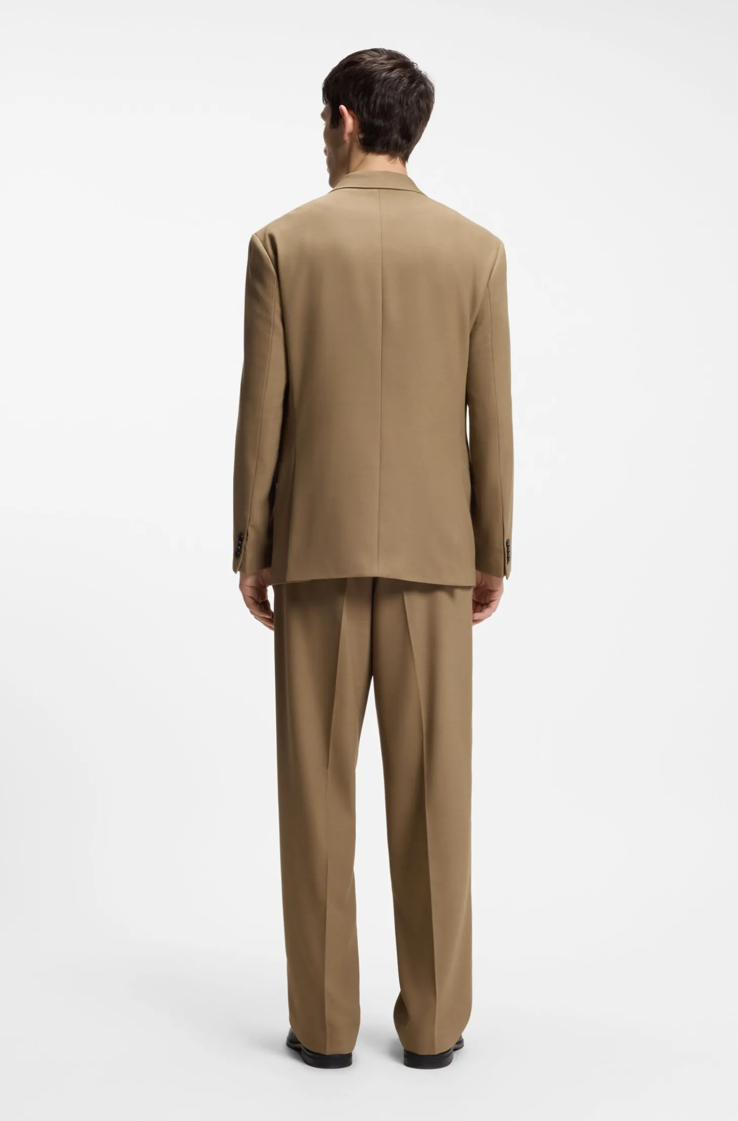 Modern-fit suit jacket in performance-stretch twill