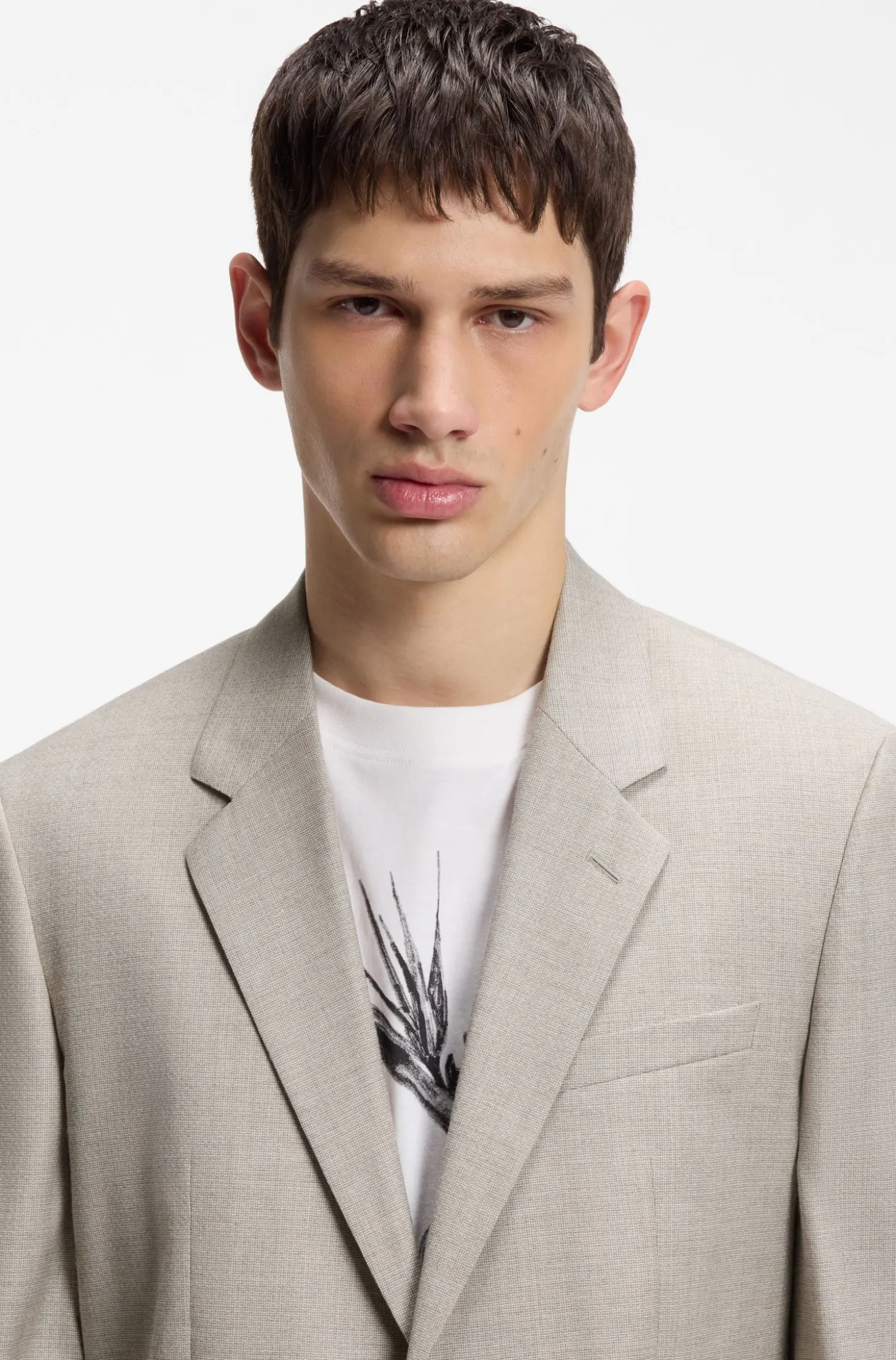 Modern-fit suit jacket in stretch twill