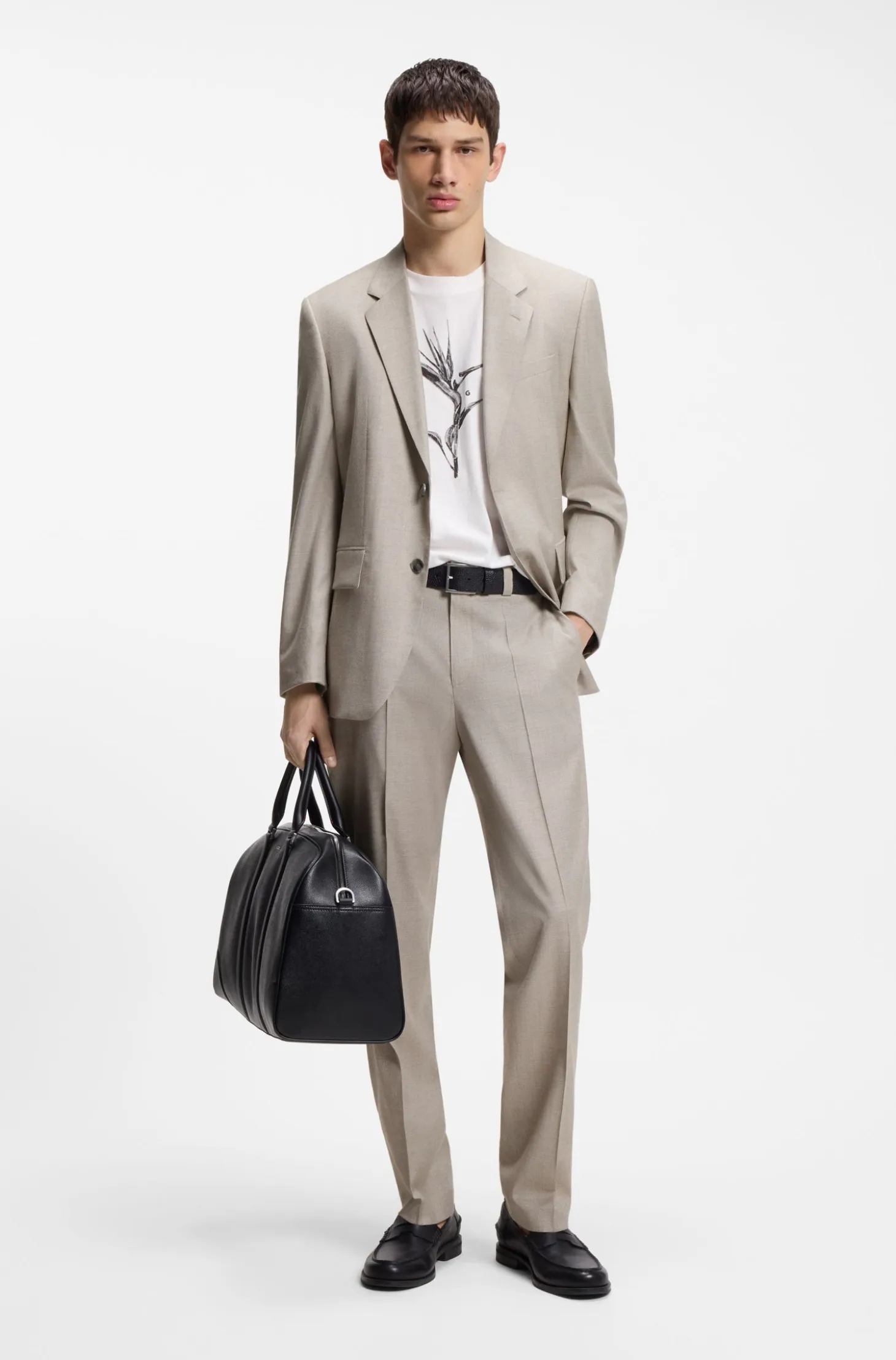 Modern-fit suit jacket in stretch twill