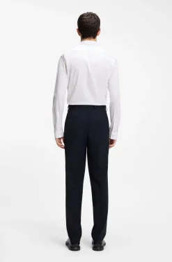 Modern-fit trousers in a performance-stretch wool blend
