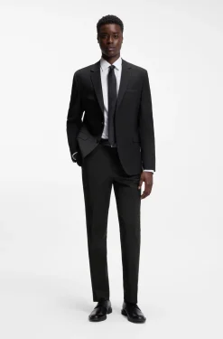 Modern-fit trousers in a performance-stretch wool blend