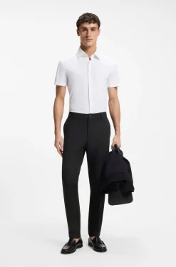 Modern-fit trousers in cotton-blend twill