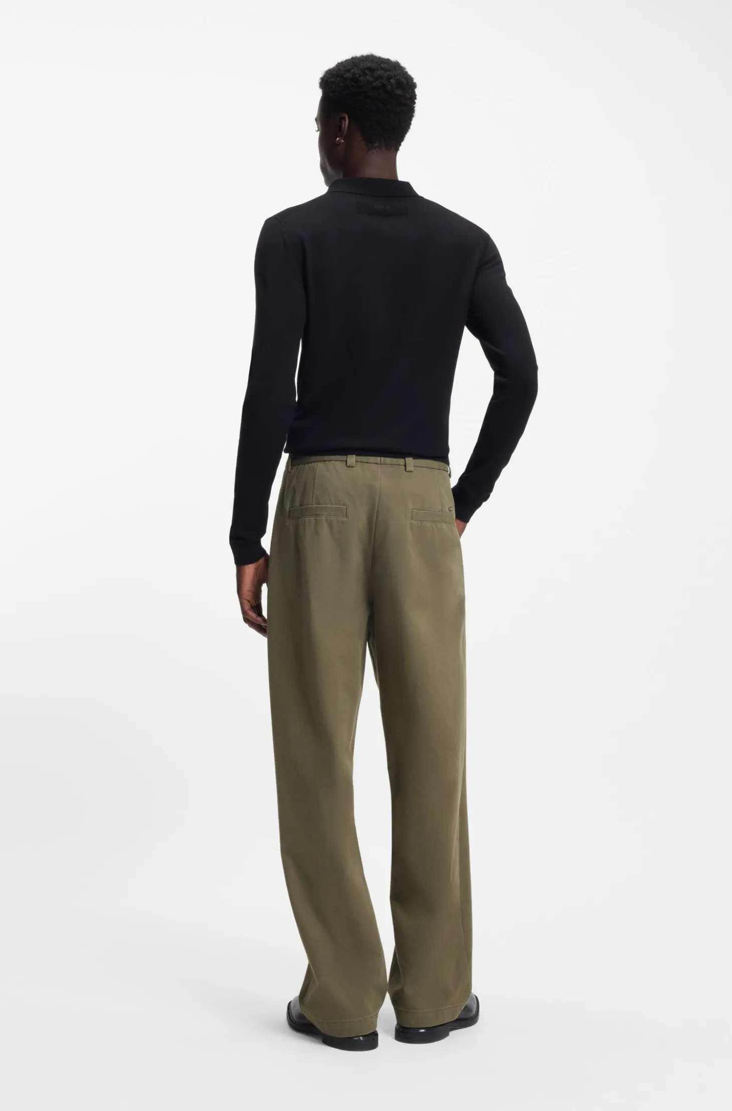 Modern-fit trousers in cotton-blend twill