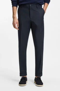 Modern-fit trousers in easy-iron cotton-blend twill