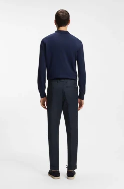 Modern-fit trousers in easy-iron cotton-blend twill