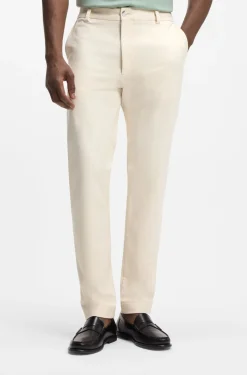 Modern-fit trousers in easy-iron cotton-blend twill