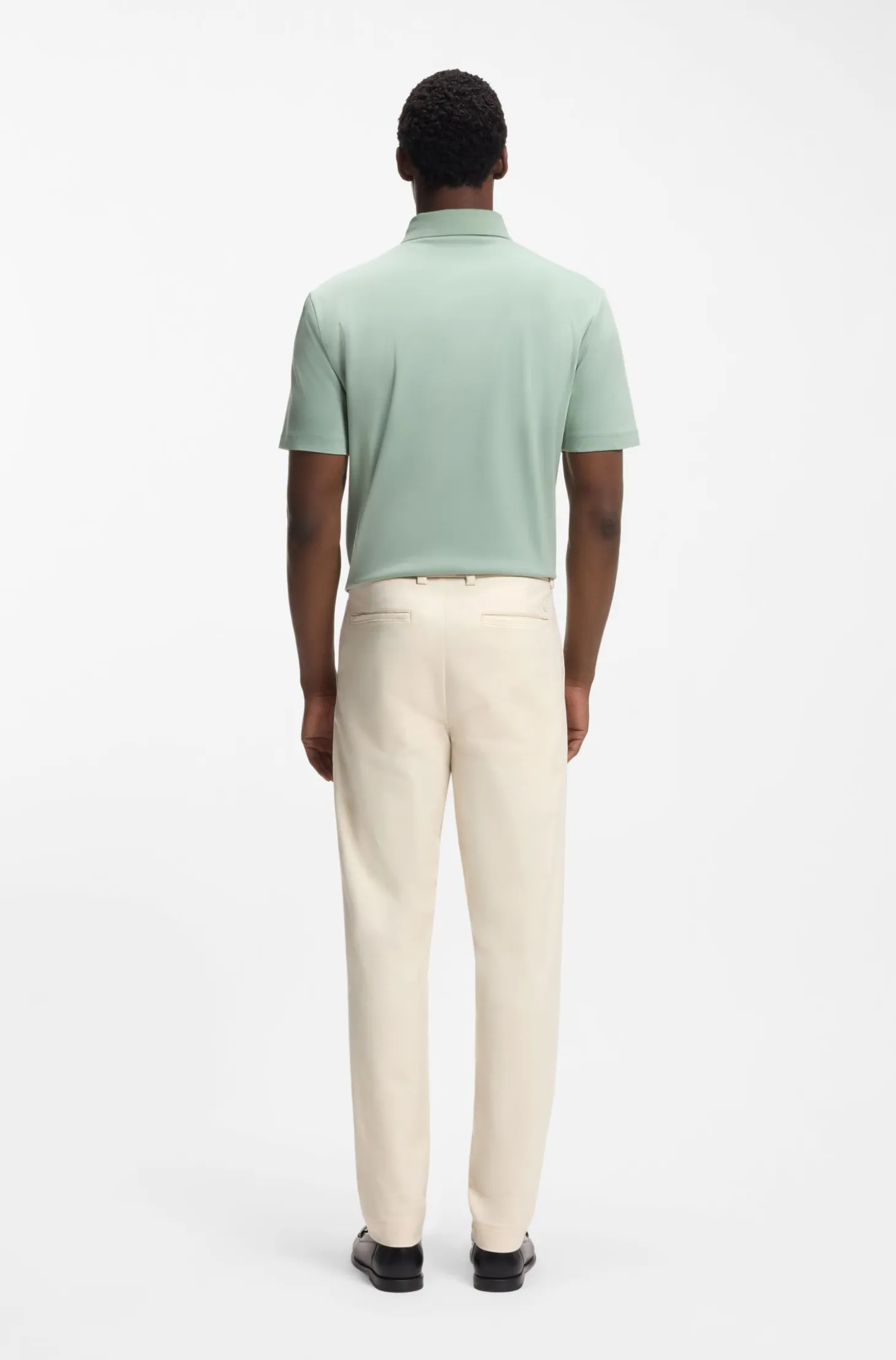 Modern-fit trousers in easy-iron cotton-blend twill