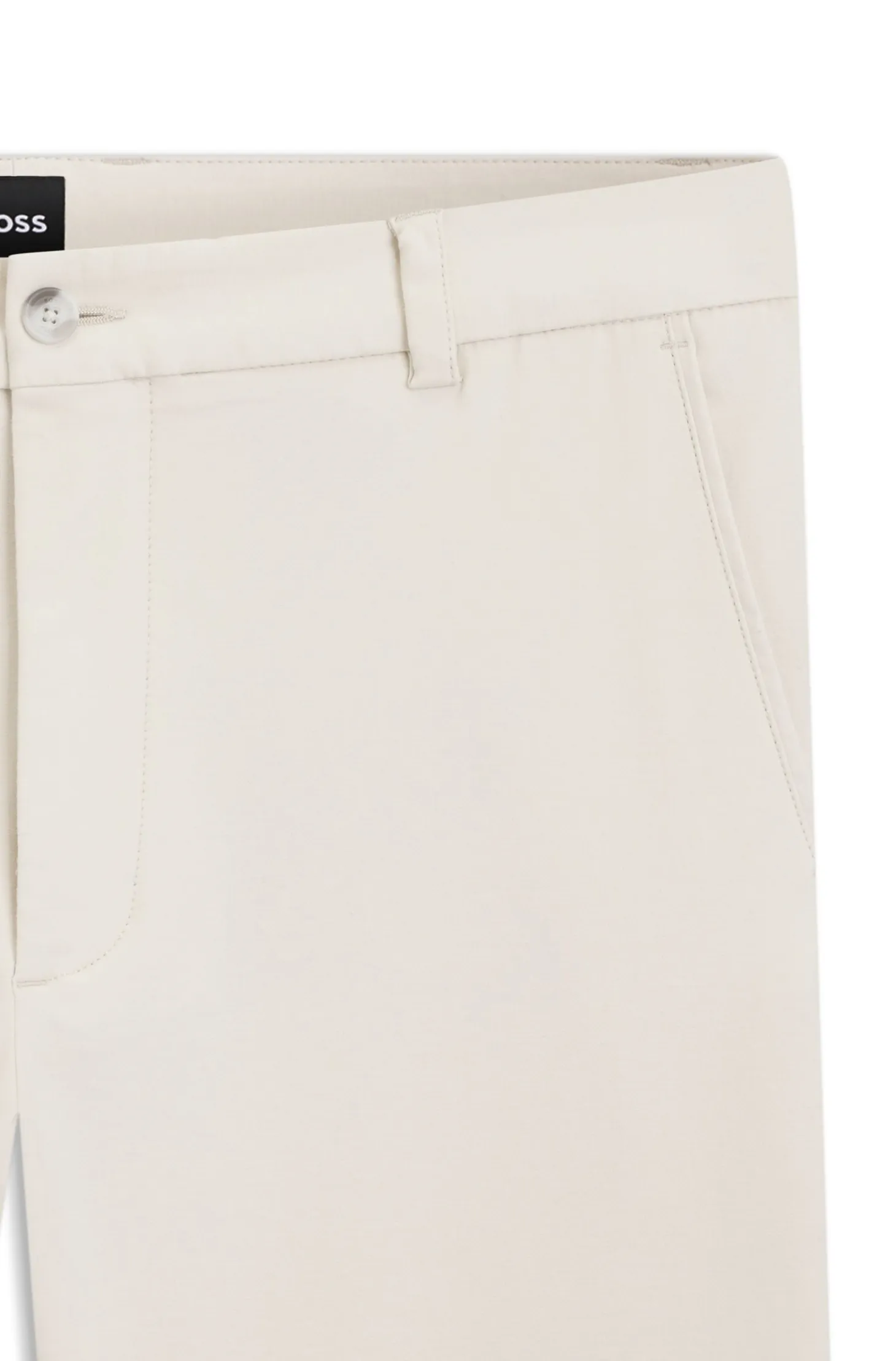 Modern-fit trousers in easy-iron cotton-blend twill
